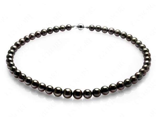 7-8 mm Black Freshwater Pearl Set 14K Gold